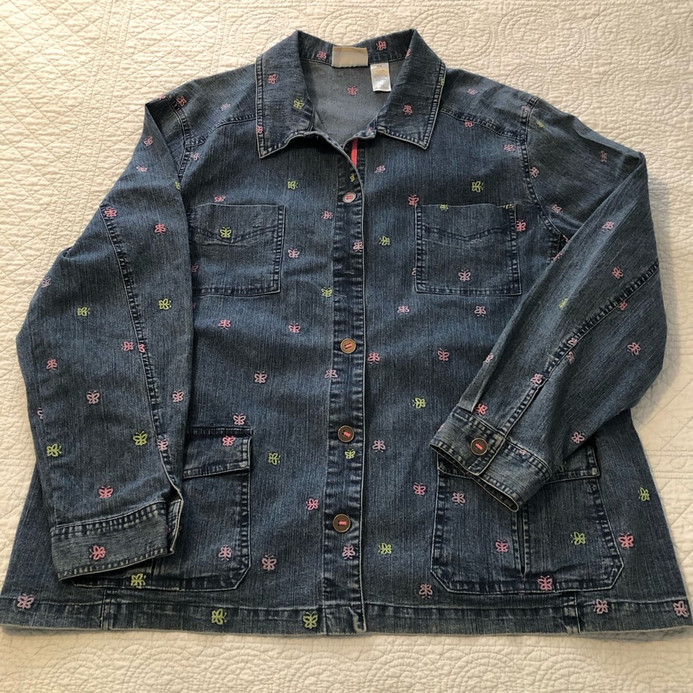 Alfred Dunner denim barn jacket shacket. Size 24W.